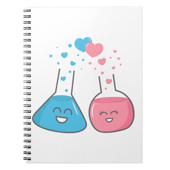Cute flasks in love, we've got chemistry notebook (Front)
