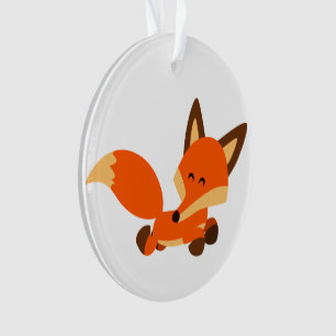 Cute Fleet Cartoon Fox Acrylic Ornament