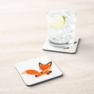 Cute Fleet Cartoon Fox Coasters Set