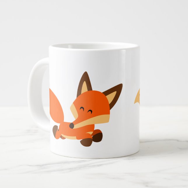 Cute Fleet Cartoon Fox Jumbo Mug (Front Left)