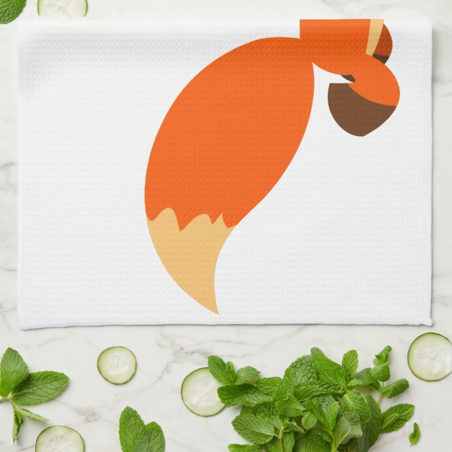 Cute Fleet Cartoon Fox Kitchen Towel (Folded)