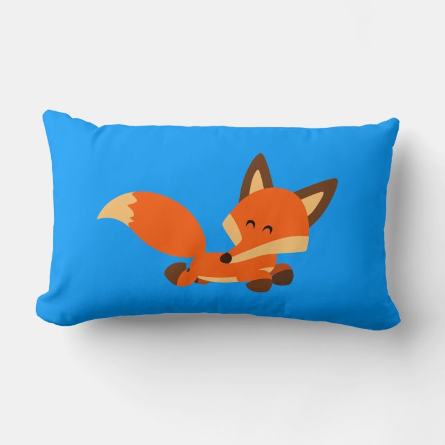 Cute Fleet Cartoon Fox Pillow (Front)