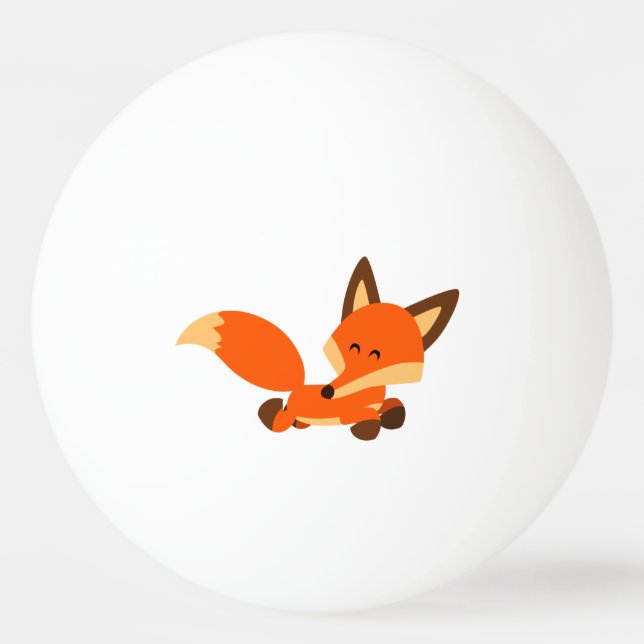 Cute Fleet Cartoon Fox Ping Pong Ball (Front)
