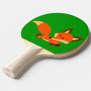 Cute Fleet Cartoon Fox Ping Pong Paddle