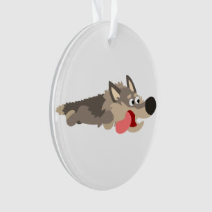 Cute Fleet Cartoon Wolf Acrylic Ornament