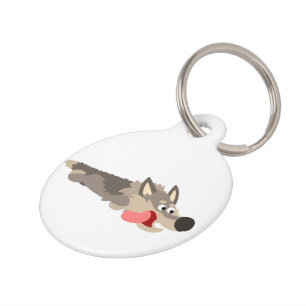Cute Fleet Cartoon Wolf Dog Tag