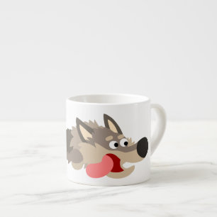 Cute Fleet Cartoon Wolf Espresso Mug