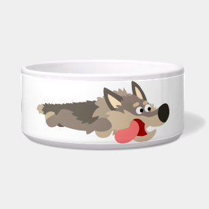 Cute Fleet Cartoon Wolf Pet Bowl