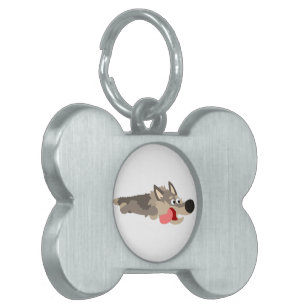 Cute Fleet Cartoon Wolf Pet Tag