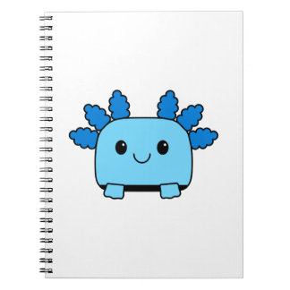 Cute Flippable Blue Axolotl Notebook 