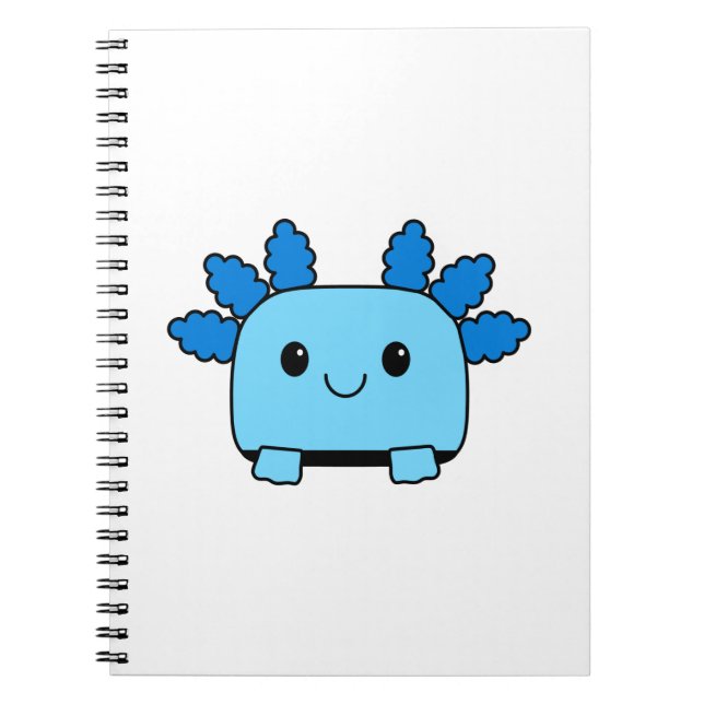 Cute Flippable Blue Axolotl Notebook  (Front)