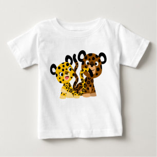 Cute Flirtatious Cartoon Jaguars Baby T-Shirt
