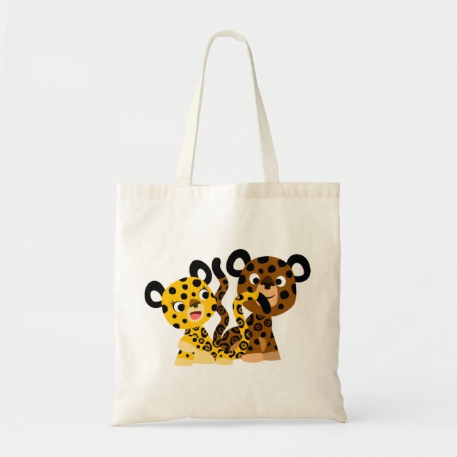 Cute Flirtatious Cartoon Jaguars Bag (Front)