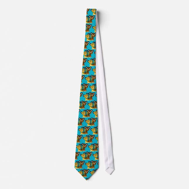 Cute Flirtatious Cartoon Jaguars Tie (Front)