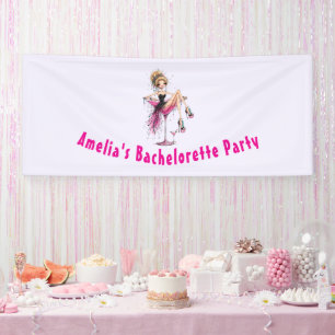 Cute Flirty Girl in a Martini Glass Bachelorette Banner