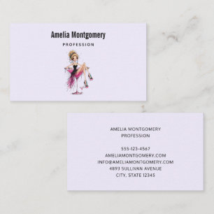 Cute Flirty Girl in a Martini Glass Business Card