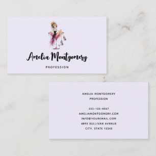Cute Flirty Girl in a Martini Glass Business Card
