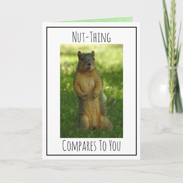 Cute Flirty Squirrel Pun | Happy Valentine's Day Card (Front)