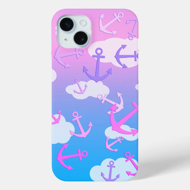 Cute Floating Anchors Coloful Pastel Case-Mate iPhone Case (Back)