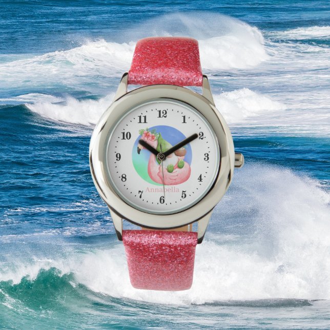cute floating beach gnome flamingo float watch (Creator Uploaded)