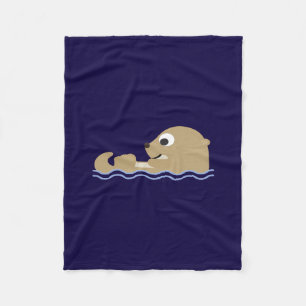 Cute Floating Otter Fleece Blanket