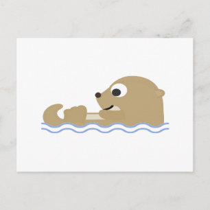 Cute Floating Otter Postcard