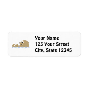 Cute Floating Otter Return Address Label