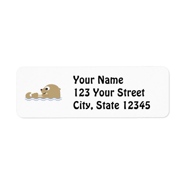 Cute Floating Otter Return Address Label (Front)