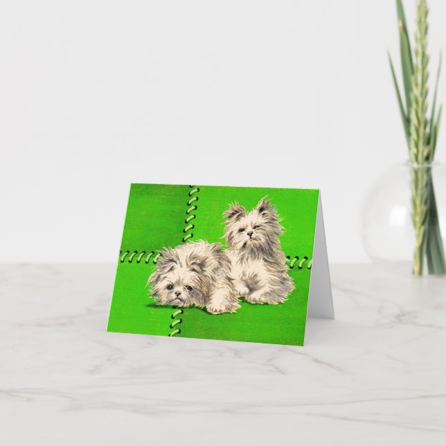 cute floofy dogs print note card (Front)