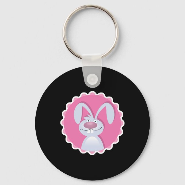 cute floppy ears bunny rabbit key ring (Front)