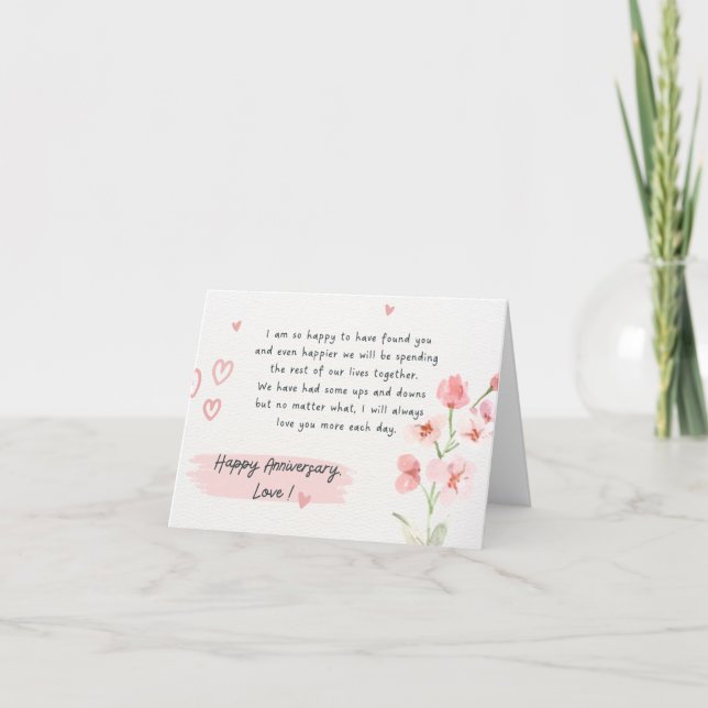 Cute Floral Anniversary Card (Front)