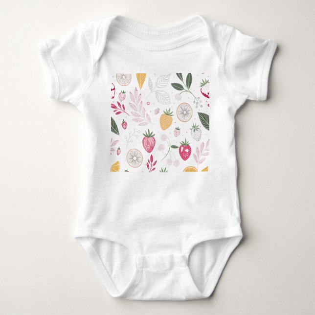 “Cute Floral Baby Bodysuit” Baby Bodysuit (Front)