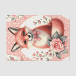 Cute Floral Baby Fox Tissue Paper