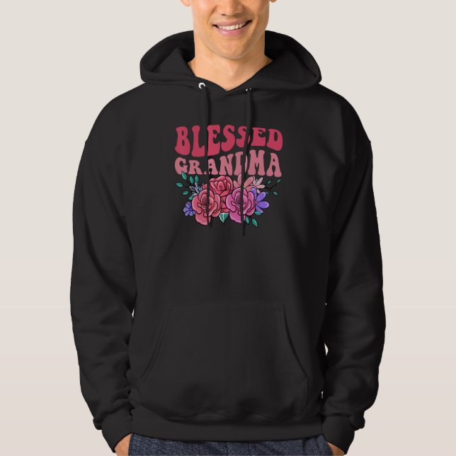 Cute Floral Blessed Grandma Mothers Day Mom Hoodie (Front)