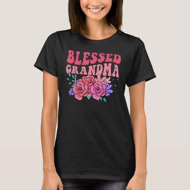 Cute Floral Blessed Grandma Mothers Day Mom T-Shirt (Front)
