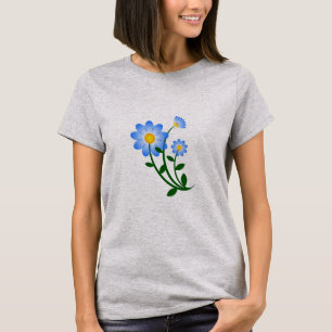 Cute Floral Blue Spring  Flower T-Shirt