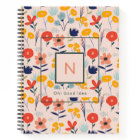 Cute Floral Blush Pink Pattern Monogram