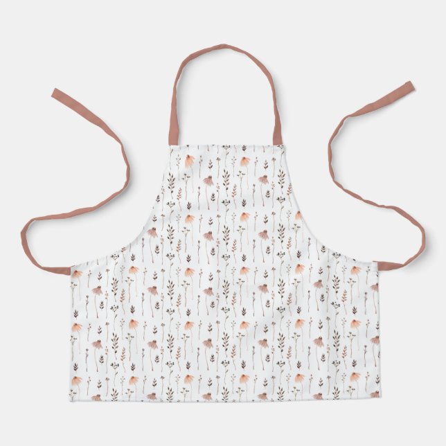 Cute Floral Botanical Pattern Apron (Front)