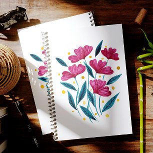 Cute floral bouquet - magenta and teal notebook