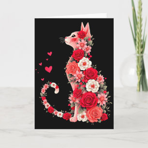 Cute Floral Cat Artwork Flower Cat Owners And Vale Card