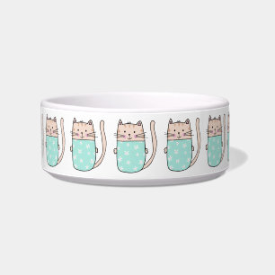 Cute Floral Cat Bowl