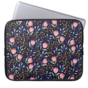 Cute Floral: Colourful Flowers Pattern. Laptop Sleeve