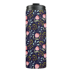 Cute Floral: Colourful Flowers Pattern. Thermal Tumbler