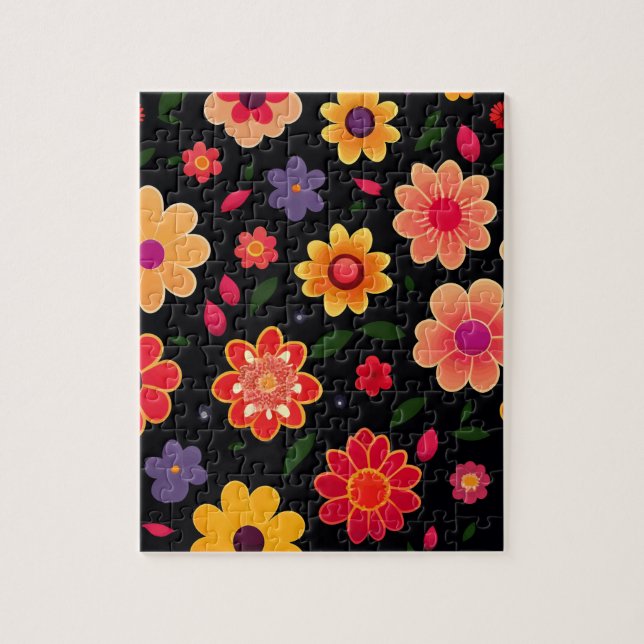 Cute Floral Colourful Jigsaw Puzzle (Vertical)