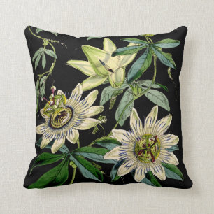Cute floral cushion, passion flower , passiflora cushion