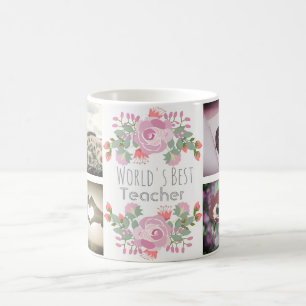 Cute floral custom monogram and images coffee mug