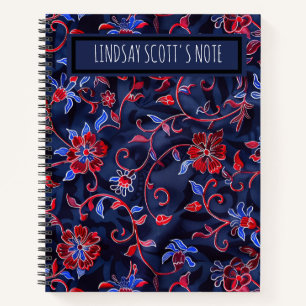 Cute Floral Custom Monogrammed Keepsake Notebook