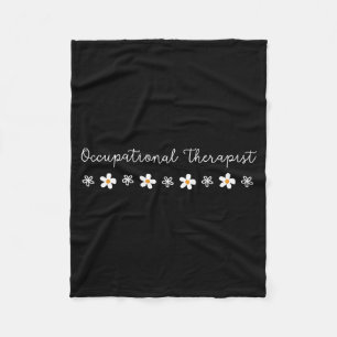 Cute Floral Daisy Occupational Therapy Therast Ot Fleece Blanket