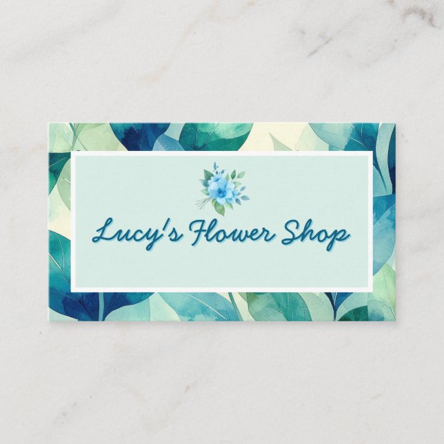 Cute Floral Design Flower Shop Business Card (Front)