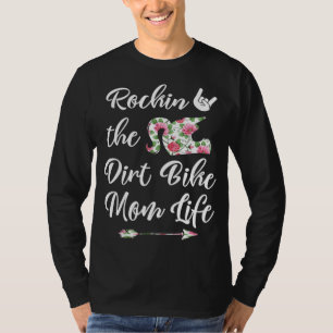Cute Floral Dirt Bike Mum Life Birthday or Christm T-Shirt